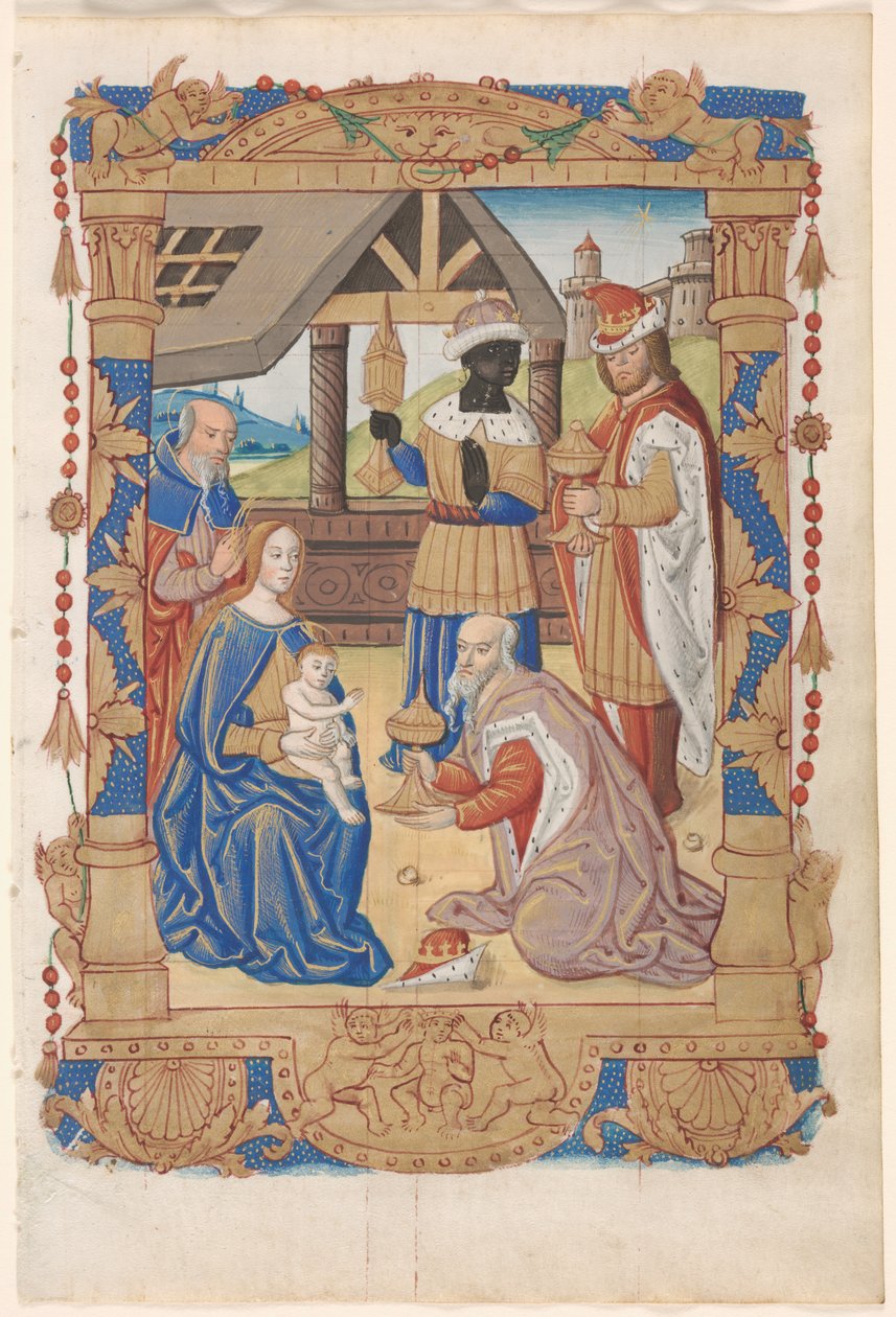 Leaf from a Book of Hours: Adoration of the Magi (recto) af Unknown artist