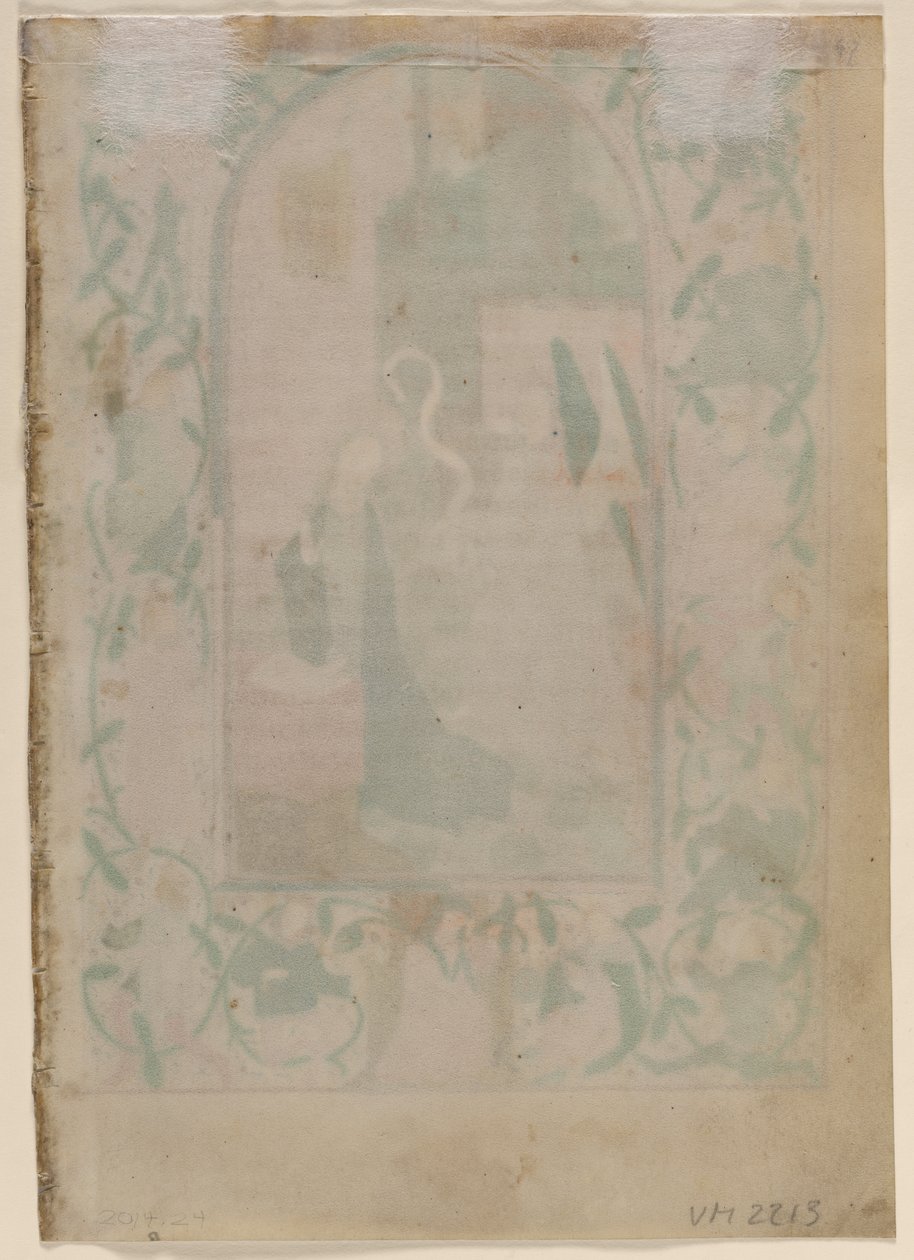 Blad fra en timebog: Blank (verso) af Unknown artist