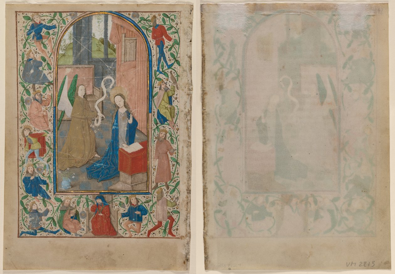 Blad fra en timebog: Bebudelsen af Unknown artist