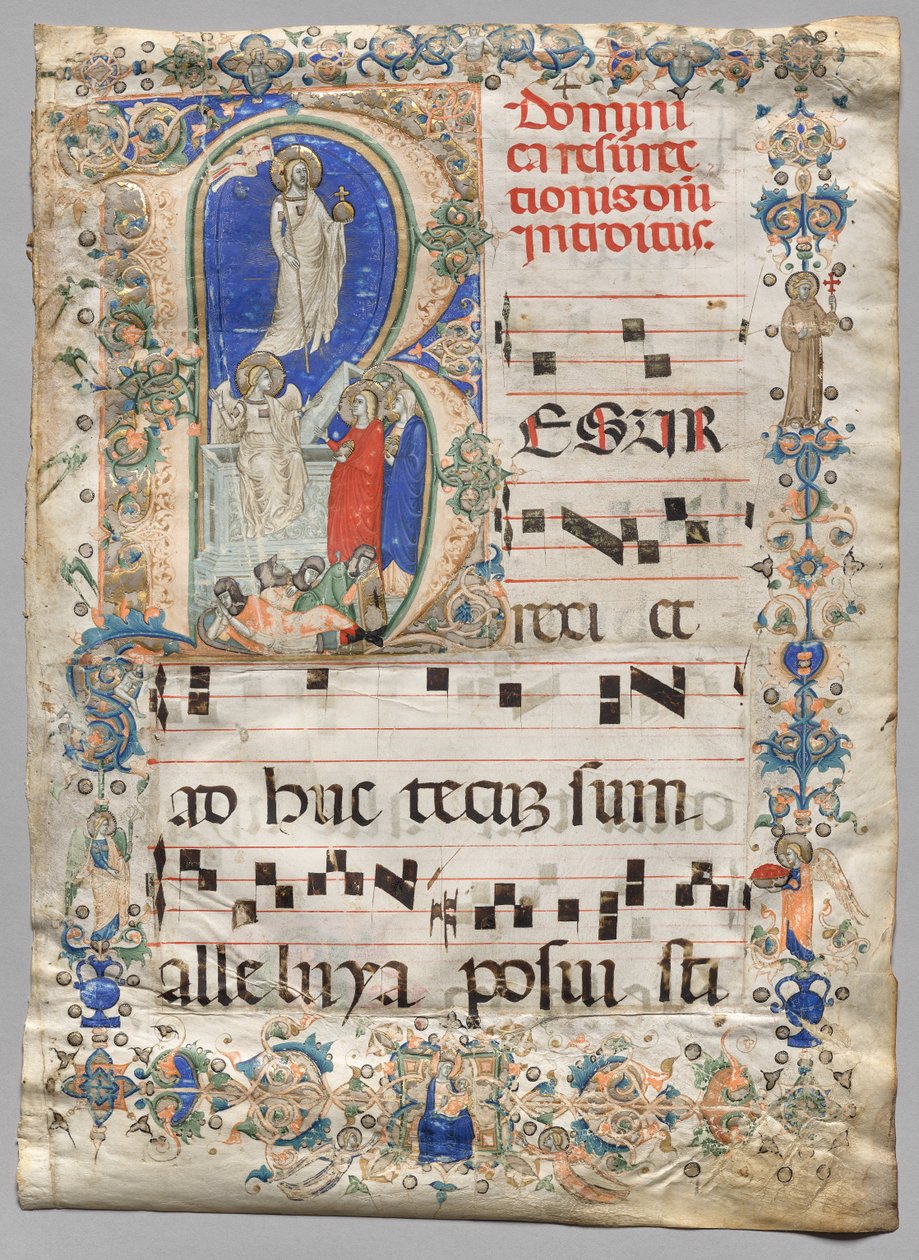 Leaf from a Gradual: Historiated Initial R: The Resurrection (recto) af Unknown artist