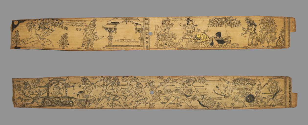 Blad fra en romantik af Chandrabhanu og Lavanyavati af Upendra Bhanja (indisk, død 1740) af Unknown artist