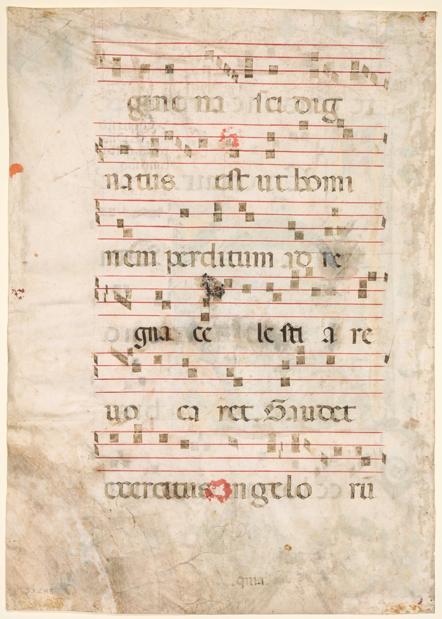 Leaf from an Antiphonary: Musik (verso) af Unknown artist