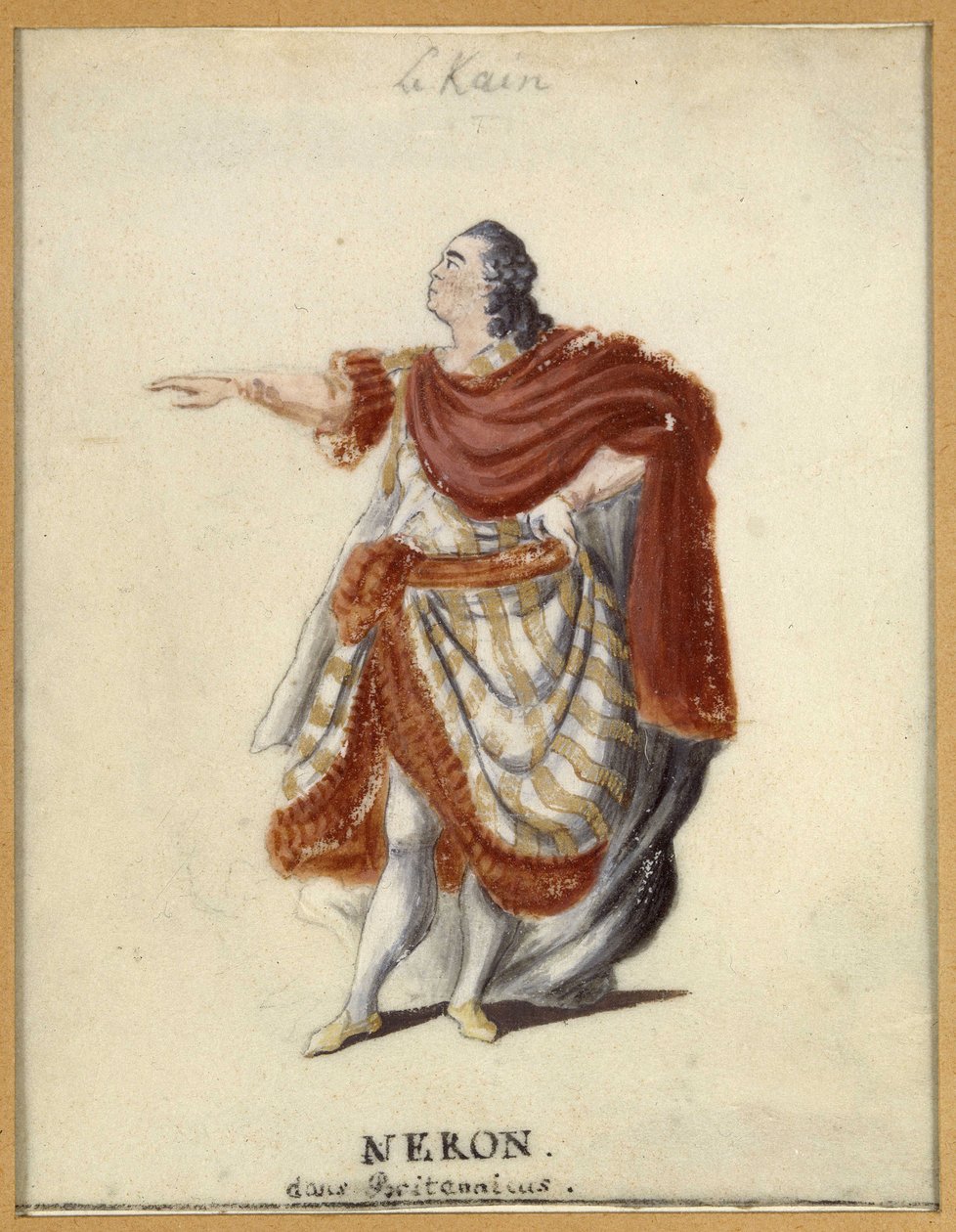 Lekain (Henri Louis Cain (Henri-Louis Le Kain) (1729-1778) som Nero i Racines "Britannicus"" af Unknown artist