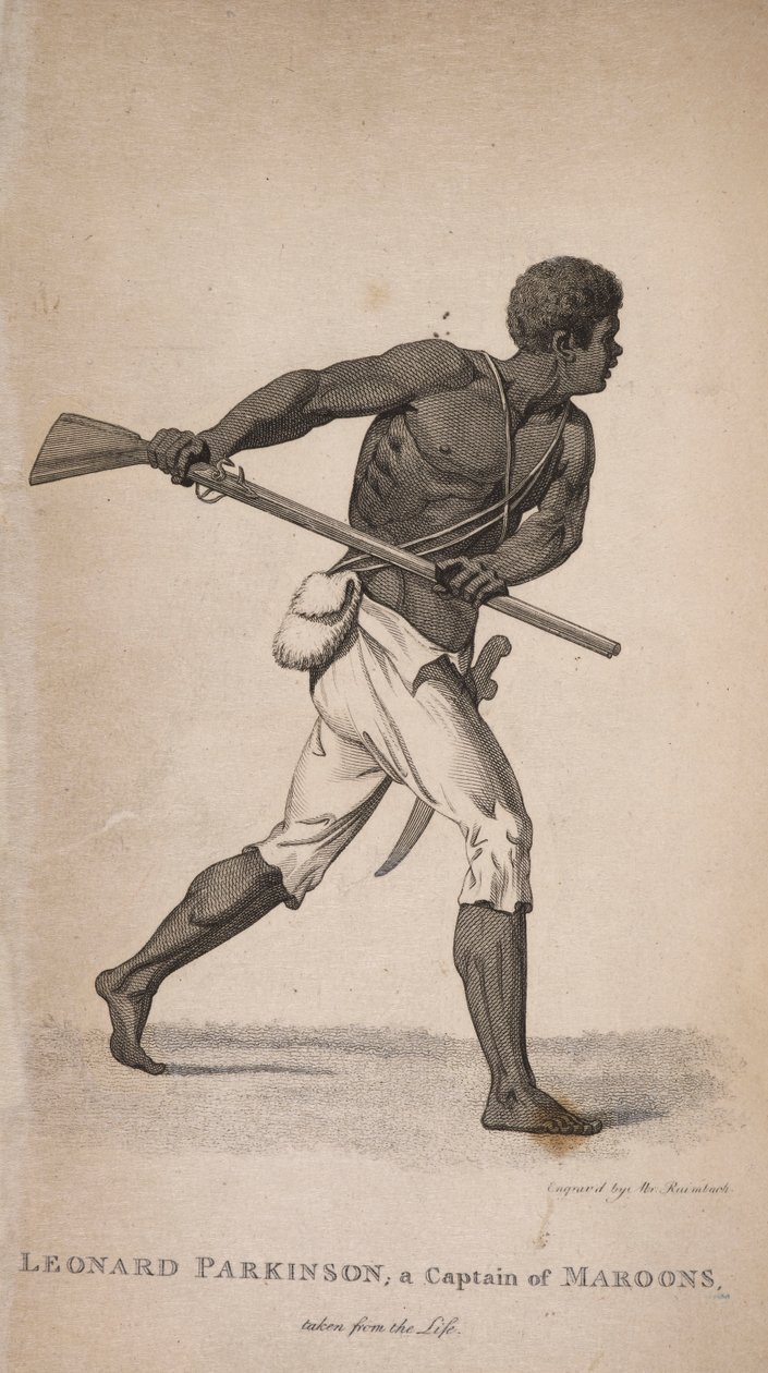 Leonard Parkinson, en kaptajn af Maroons. af Unknown artist