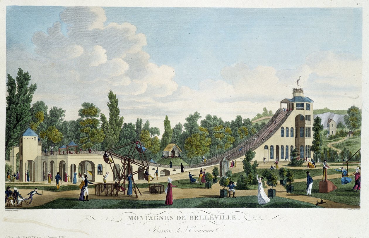 Belleville rutsjebanen - i "" Views of Paris"" af Courvoisier af Unknown artist