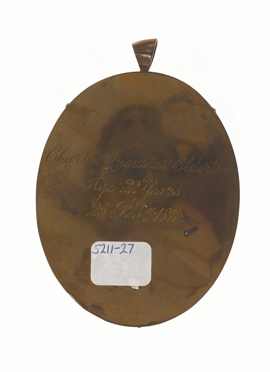 Løjtnant Charles Augustus Elderton (1789-1841), 9. Madras Native Infantry, 25. februar 1811 (miniature på elfenben) af Unknown artist