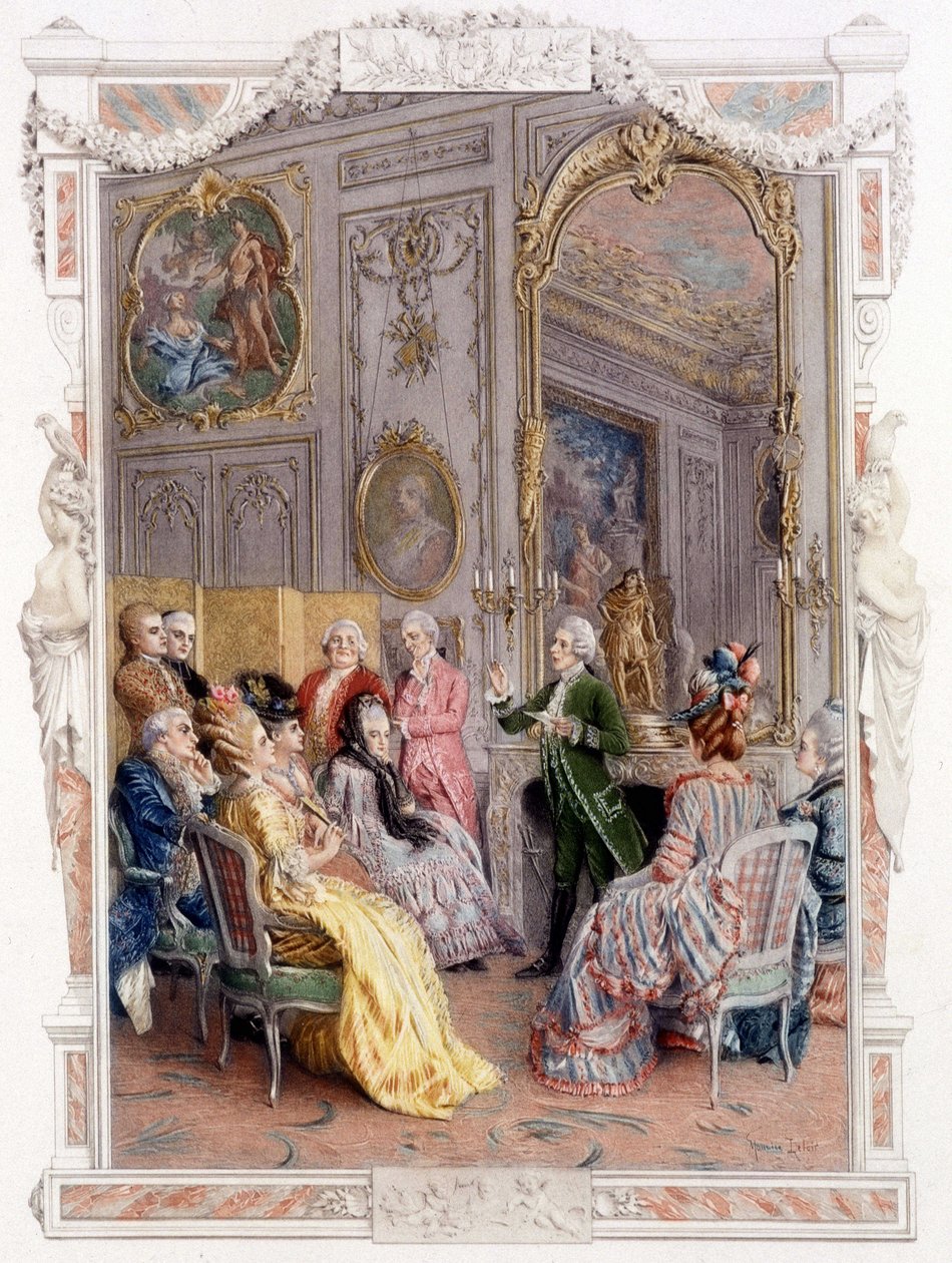 Litterær messe i det 18. århundrede - i "En kvinde af kvalitet i det sidste århundrede"" af Unknown artist