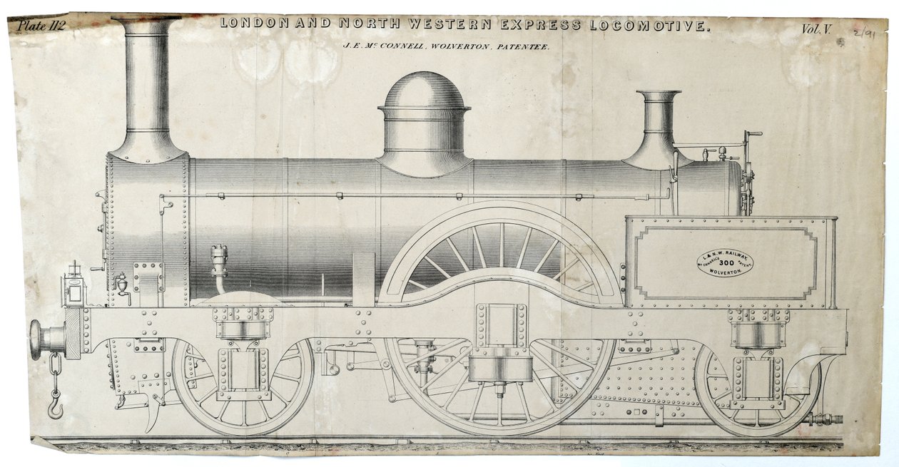 Lontoo ja North Western Express Locomotive plate 112 af Unknown artist