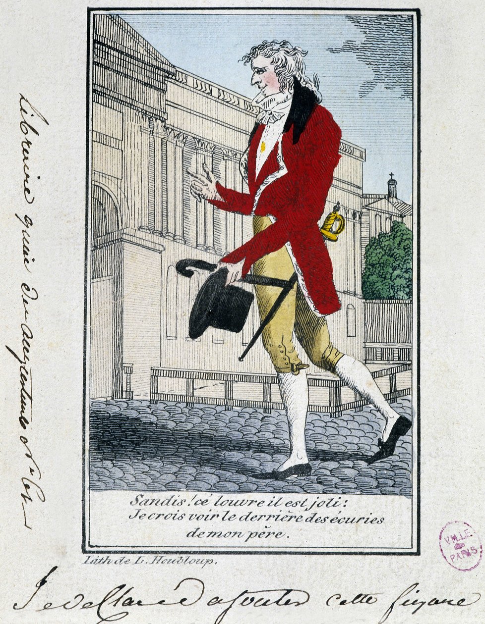 Louvre: æstetisk kritiker af Louvre. 1700-tals stik. af Unknown artist
