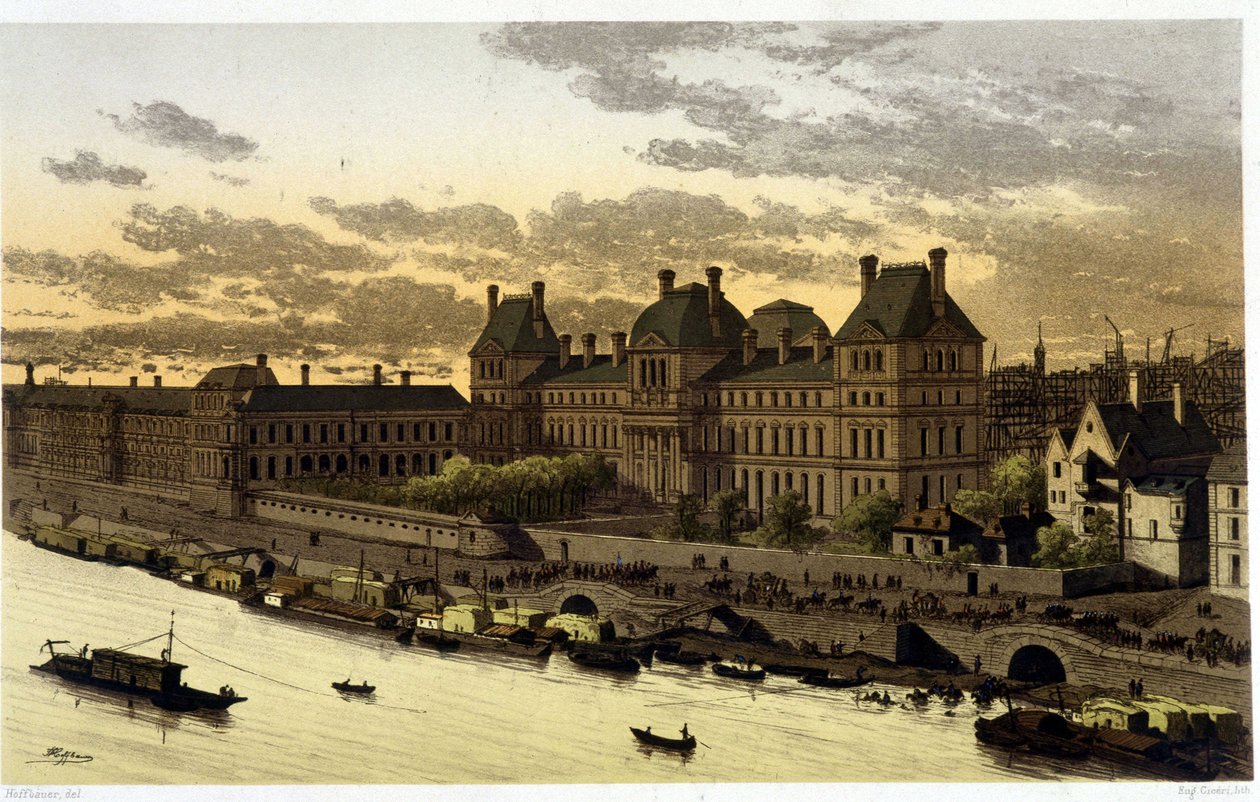 Louvre under Louis XIV i "" Paris gennem tiderne fra det 13. århundrede til i dag"" 1882 af Unknown artist