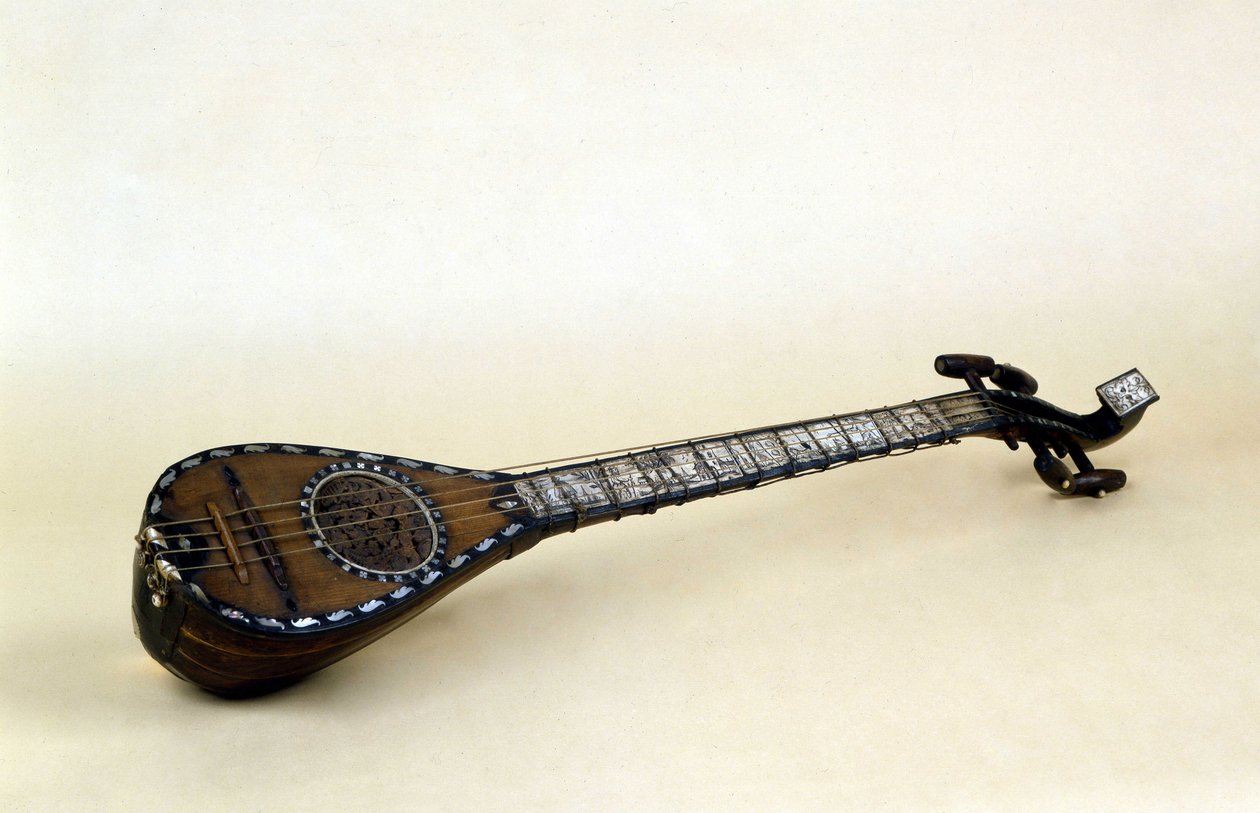 Lute har fire reb fra det 18. århundrede. af Unknown artist