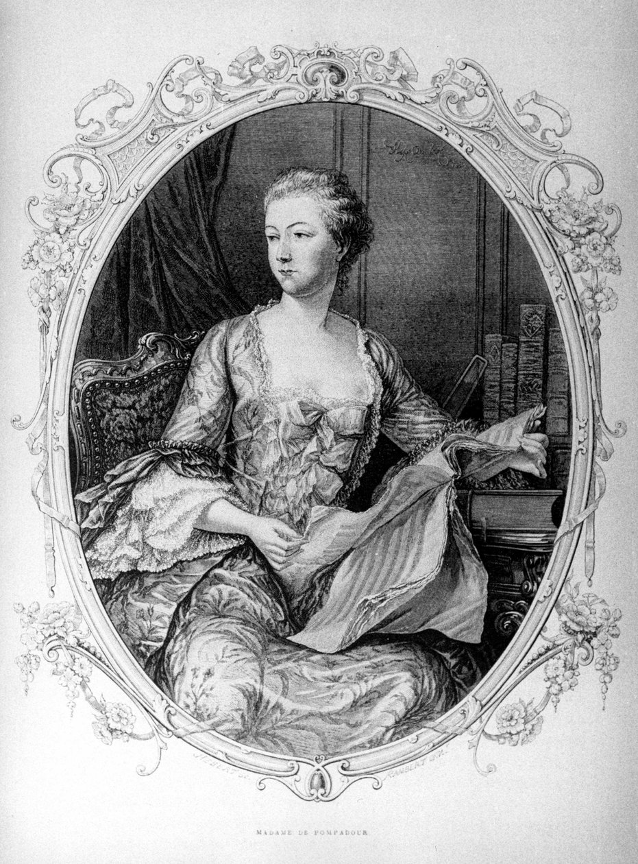 Madame de Pompadour, Jeanne Antoinette Poisson (1721-1764) (Marquise of Pompadour)) af Unknown artist