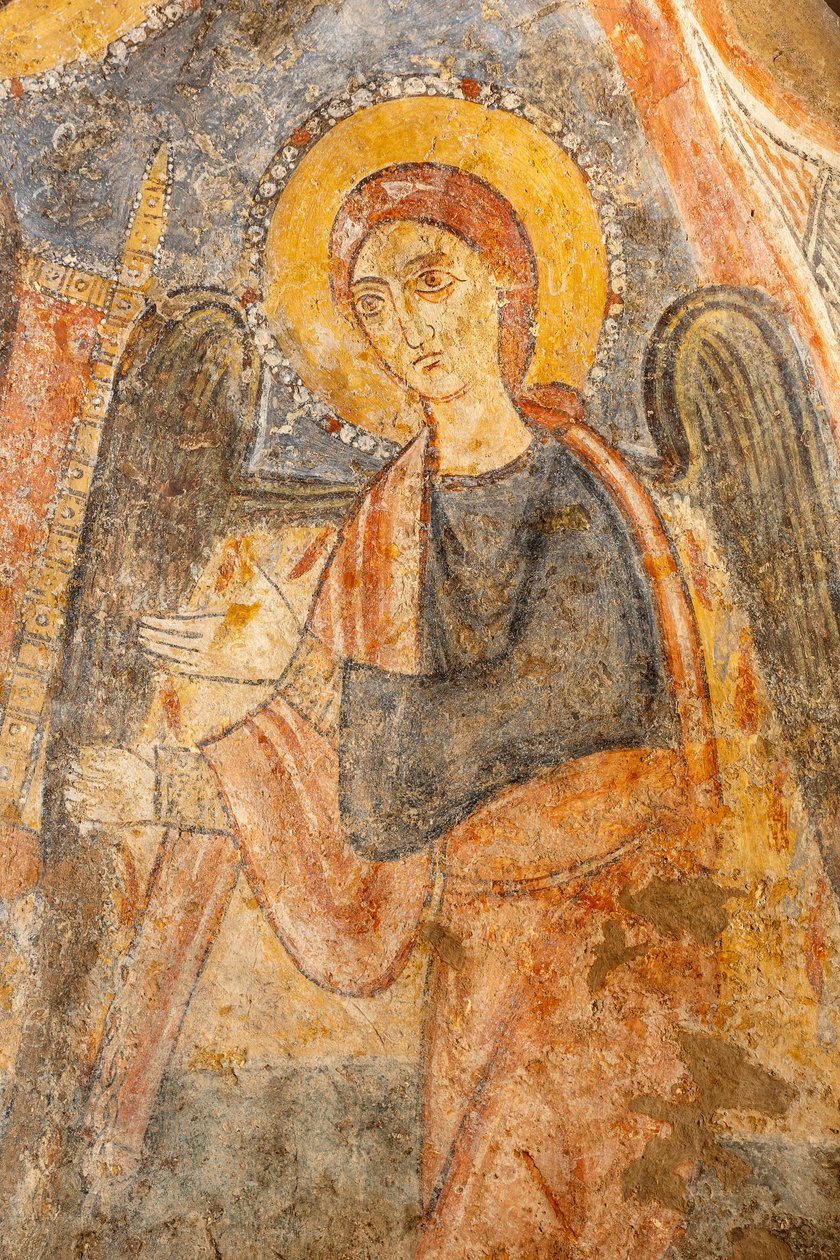 Madonna og barnet mellem ærkeenglene, detalje af den højre ærkeengel af Unknown artist