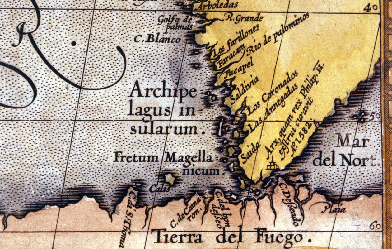 Magellan-strædet. 1500-tallets atlas. af Unknown artist