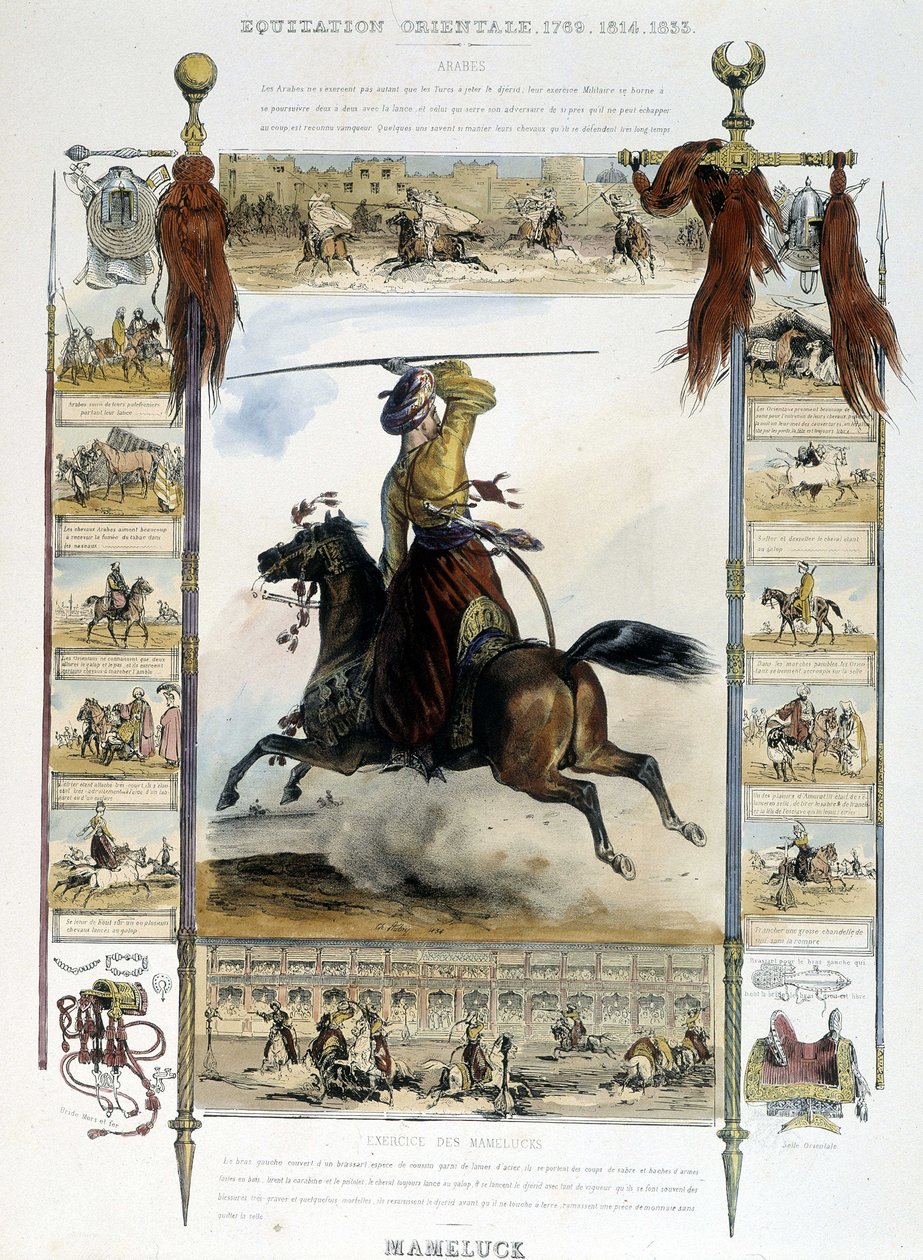 Mameluck (Eastern Horse Riding) - i "" Malerisk historie om antikke og moderne ridning"" af Charles Aubry af Unknown artist