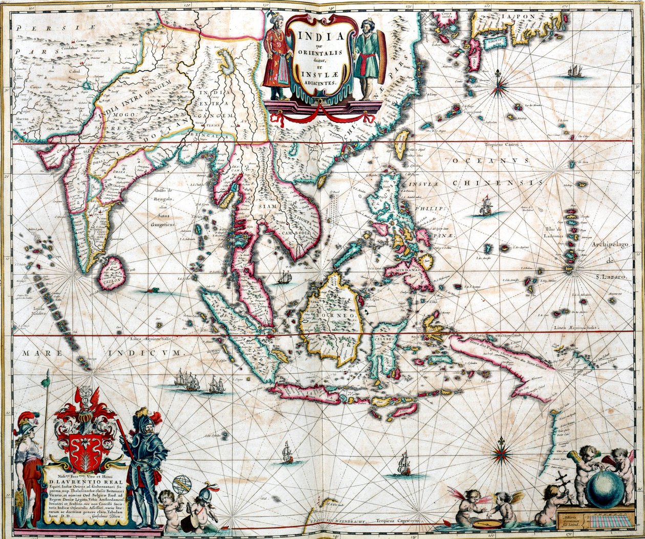 Kort over Asien fra Blaeu Atlas af Unknown artist