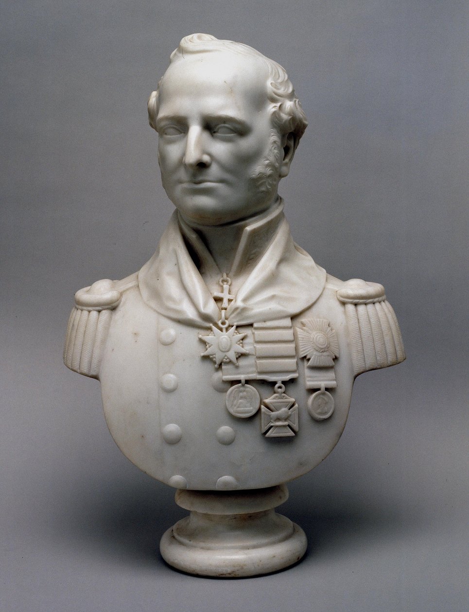 Marmorportrætbuste af generalmajor Sir Charles Philip Belson, KCB af Unknown artist