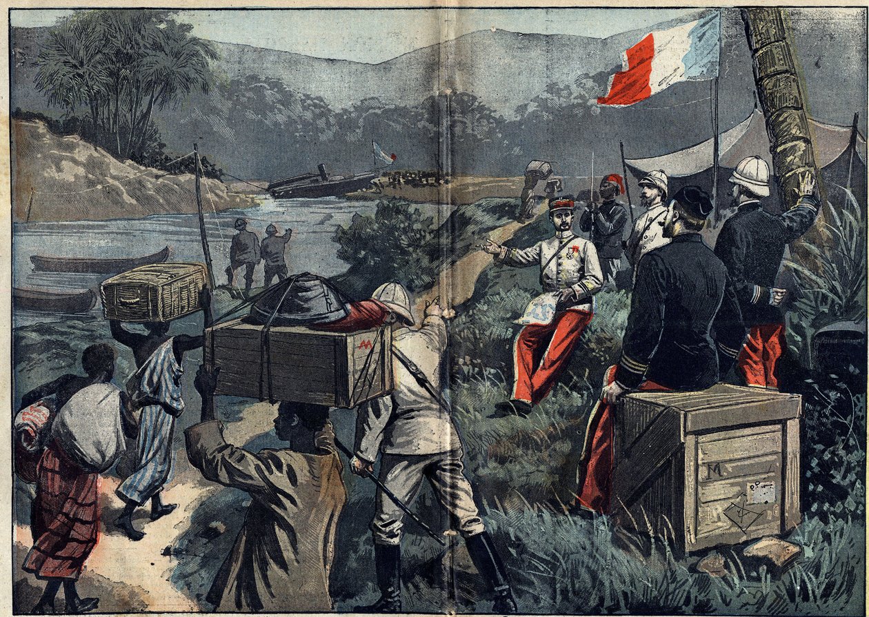 Marchand Mission in Africa (1896-1899): Ekspeditionen, der tog den øvre Nil i besiddelse i 1898. Lancering af den demonterbare damp "" le Faidherbe"" på M
