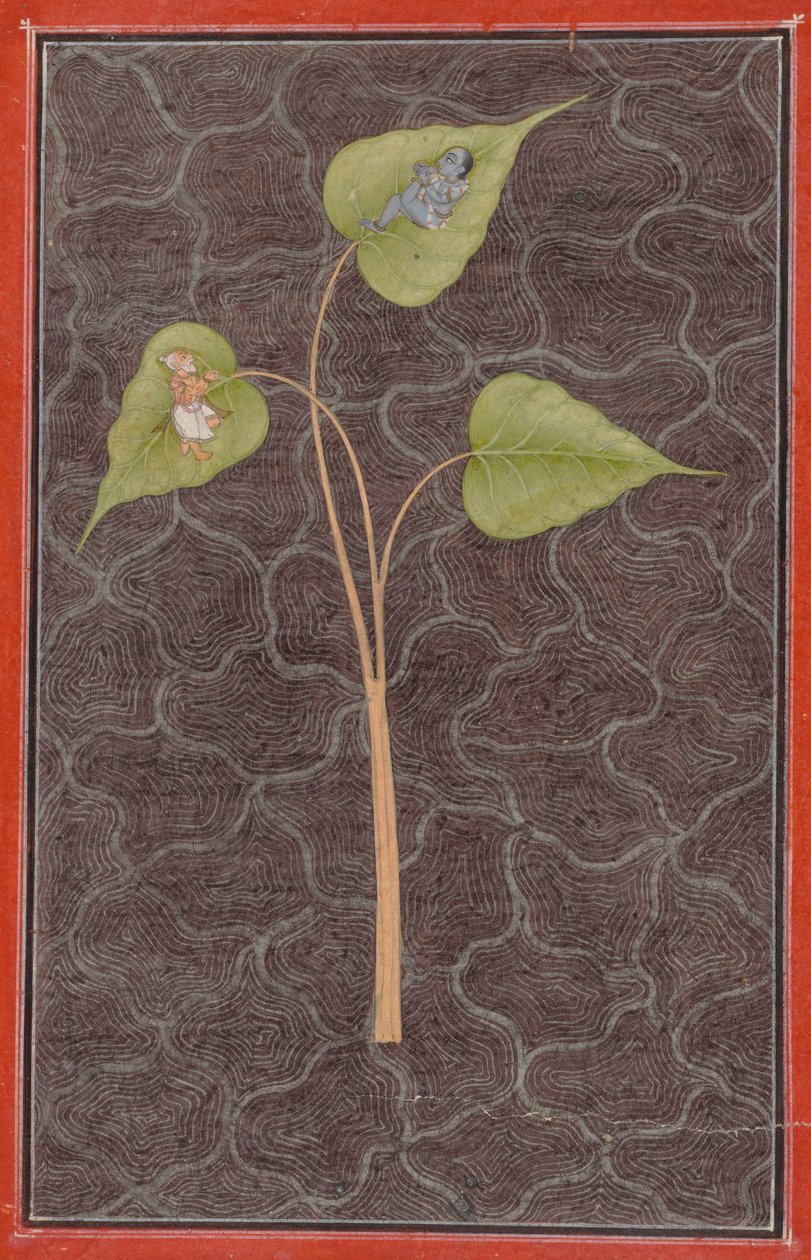 Markandeya ser Krishna i det kosmiske hav af Unknown artist