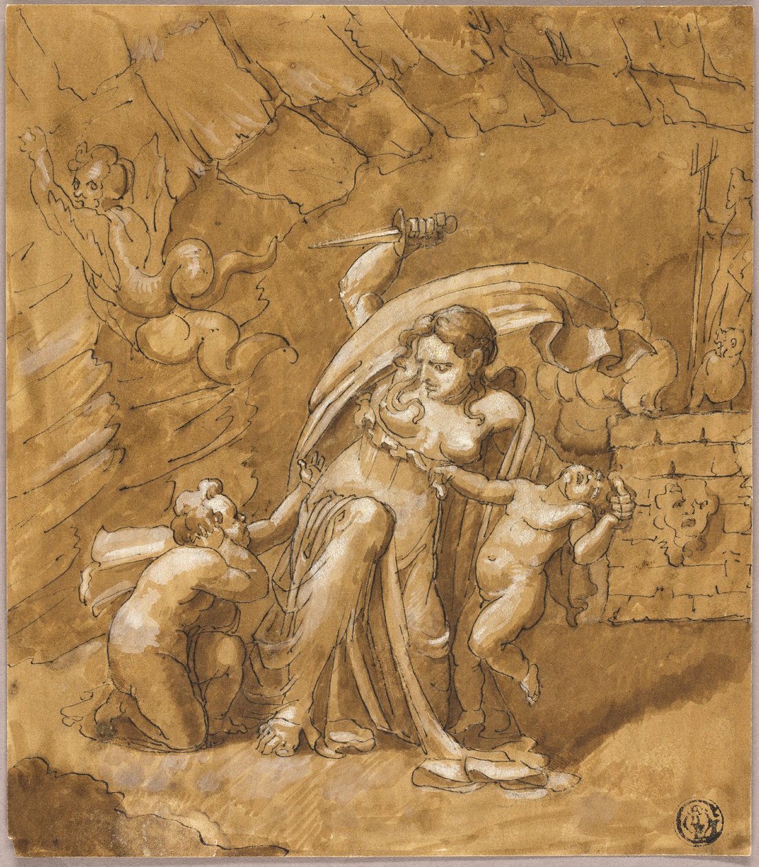 Medea dræber sine børn af Unknown artist