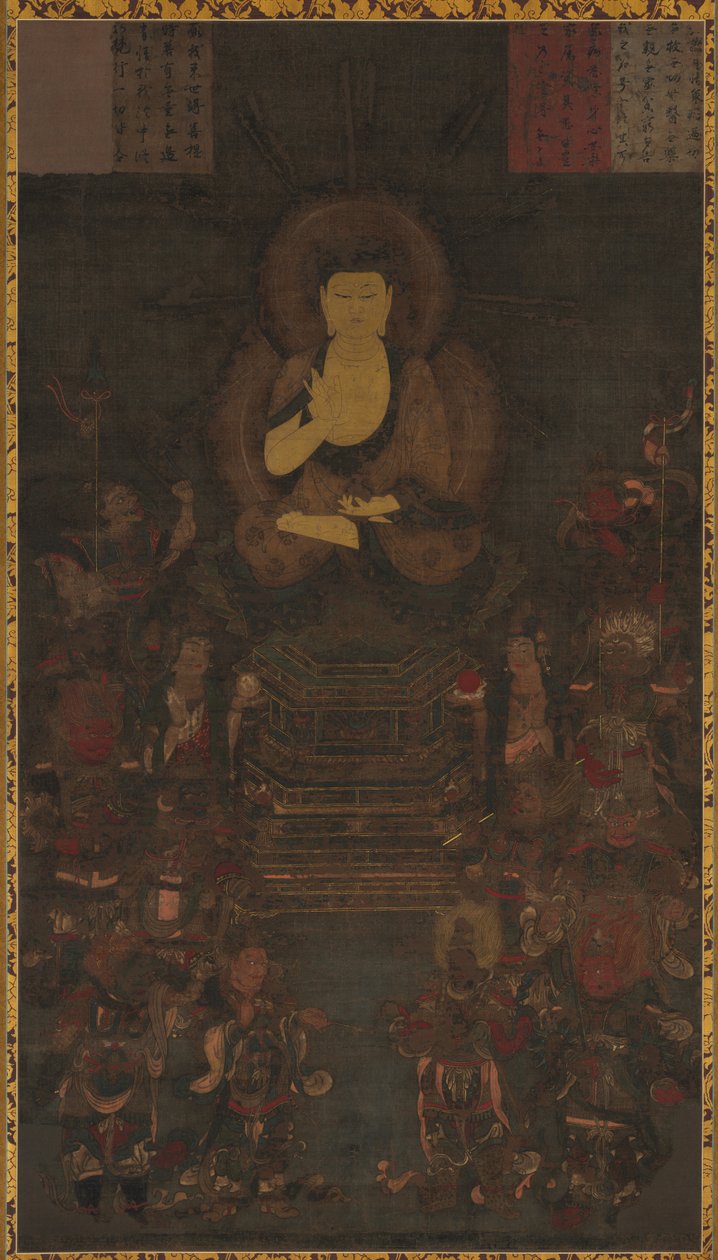Medicinmester Buddha og de tolv guddommelige generaler af Unknown artist