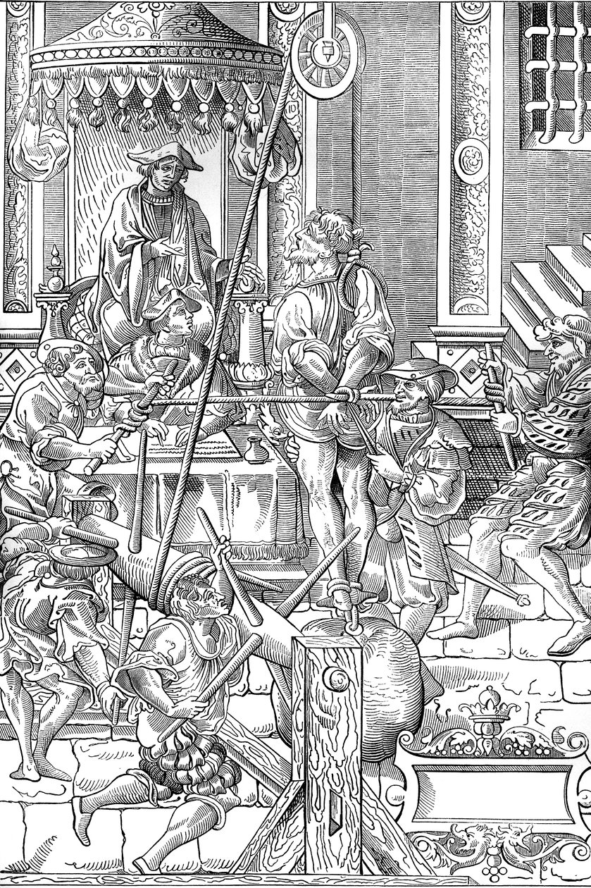 Middelalderlig torturscene: estrapaden af Unknown artist