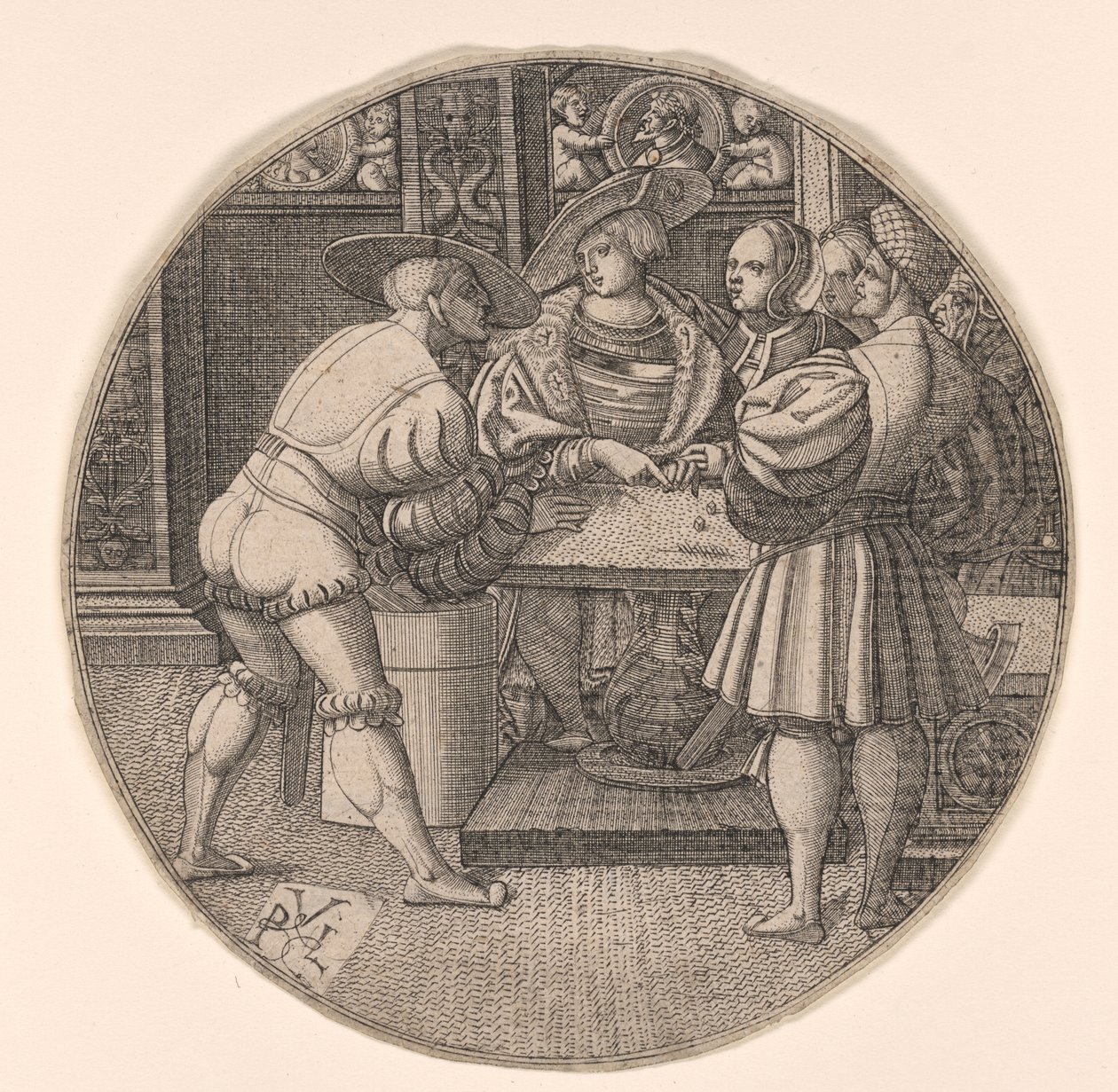 Mænd, der spiller terninger af Unknown artist