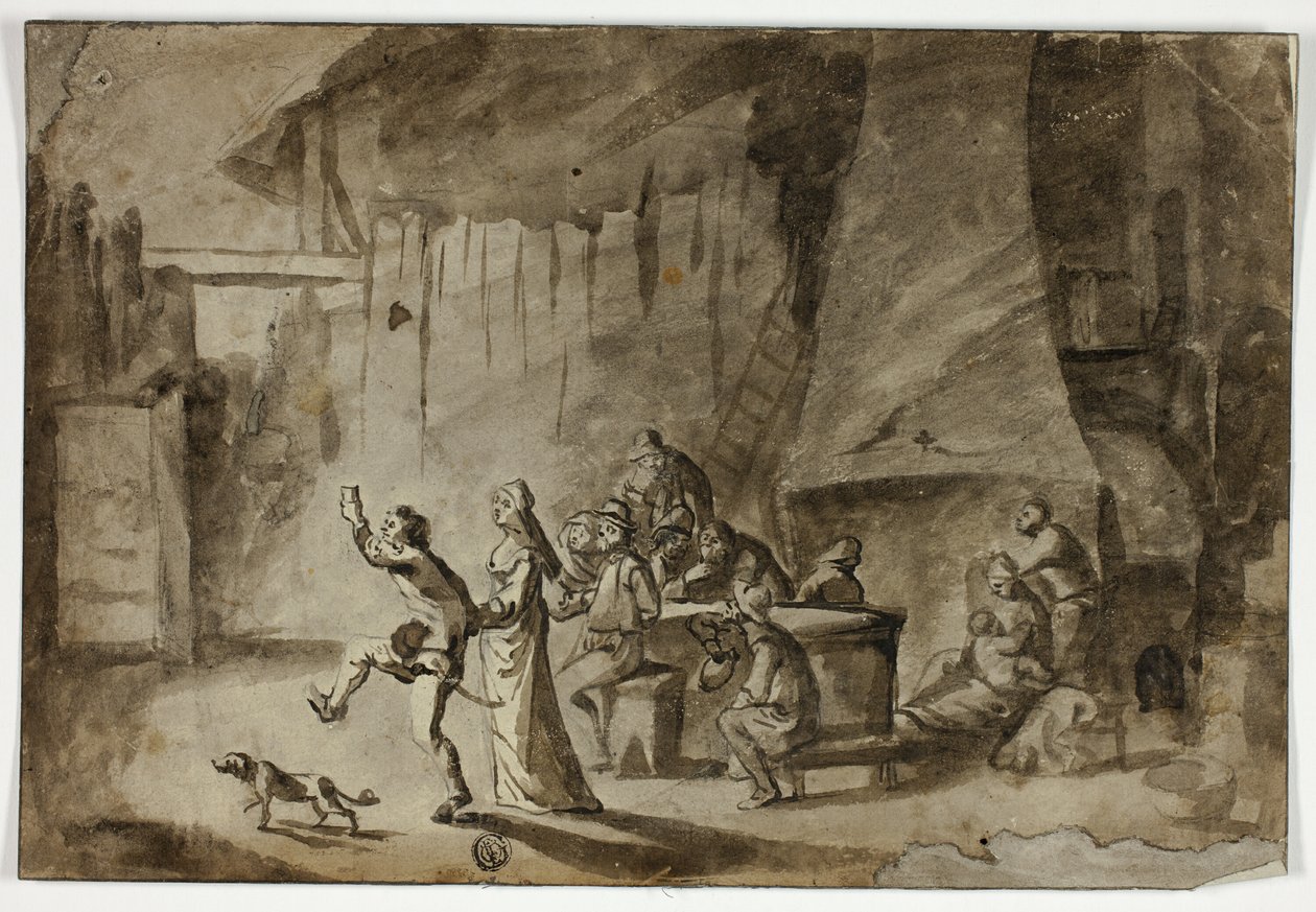 Mænd og kvinder i værtshus af Unknown artist