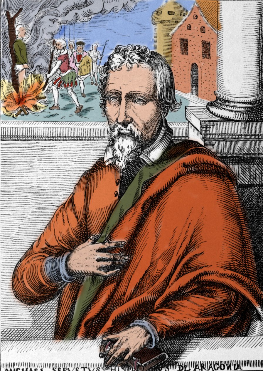 Michel Servet (Michel de Villanueva) (1511-1553), spansk læge og teolog. Gravering af Unknown artist