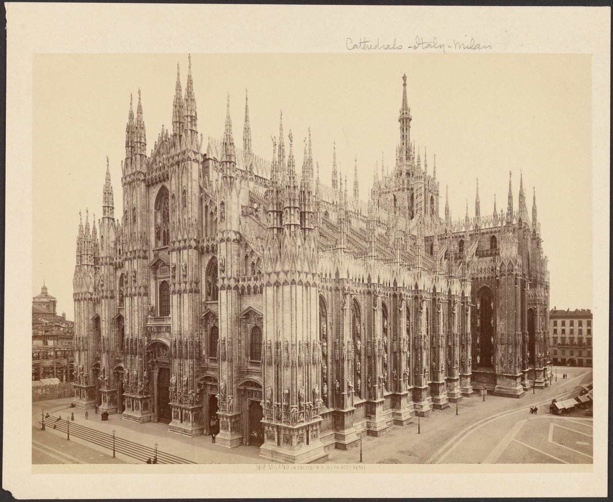 Milano, katedralen fra det kongelige palads af Unknown artist