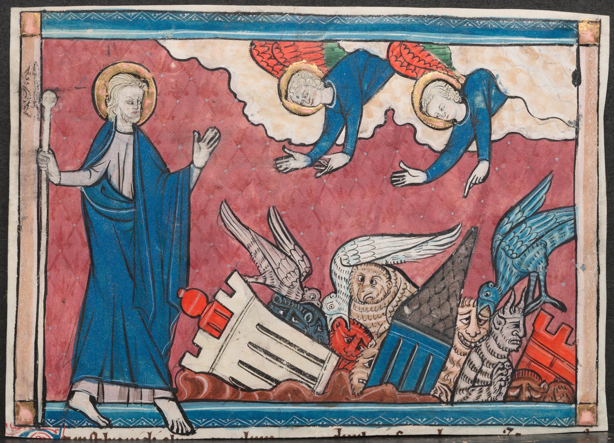 Miniature fra et manuskript af apokalypsen: Babylons fald af Unknown artist