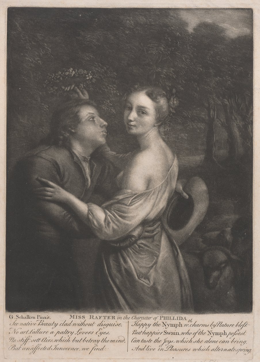 Miss Rafter (1711-1785) i Character of Phillida af Unknown artist