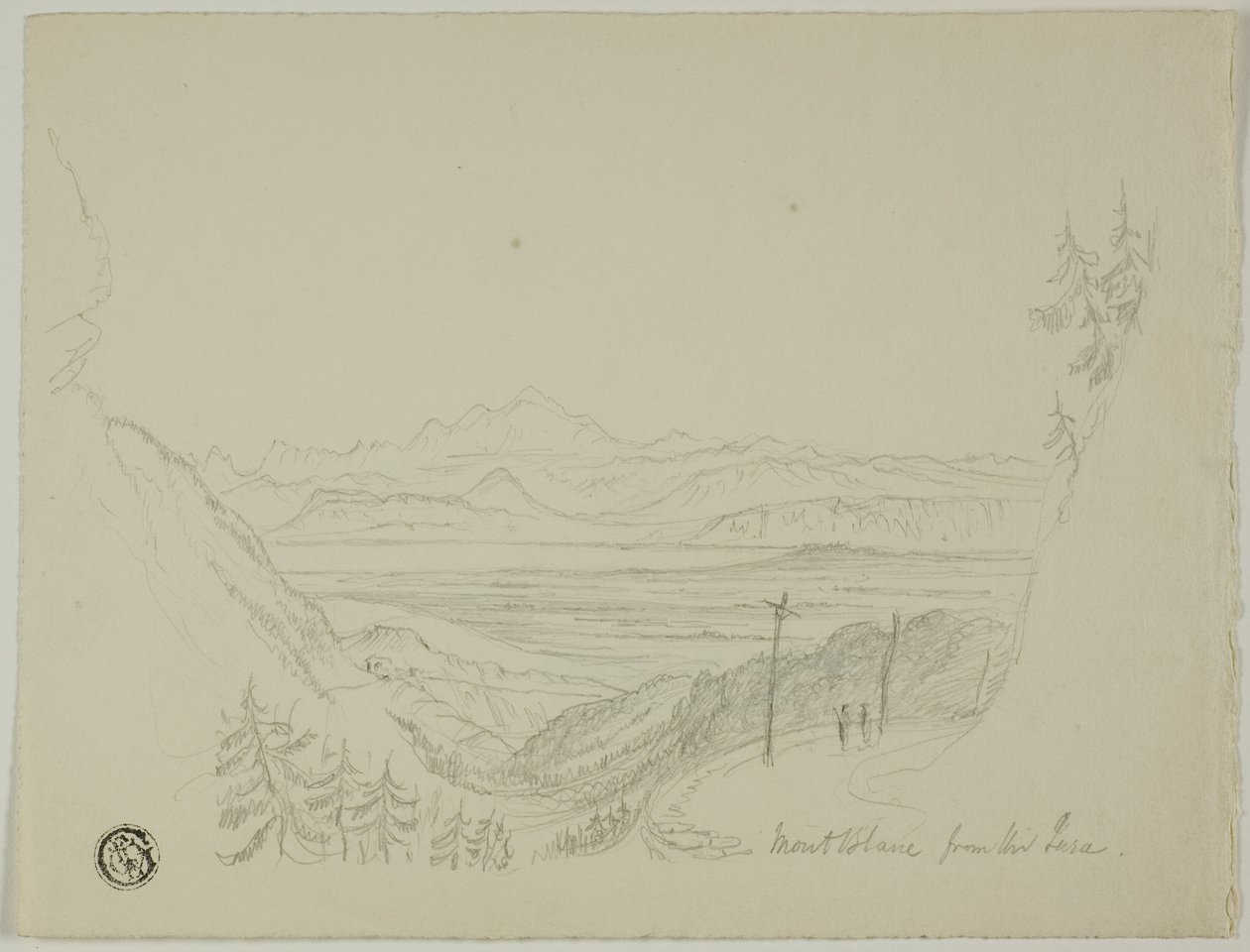 Mont Blanc fra Jura af Unknown artist