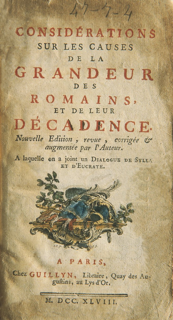 Montesquieu, Charles-Louis de Secondat, Baron de la Brede af Unknown artist