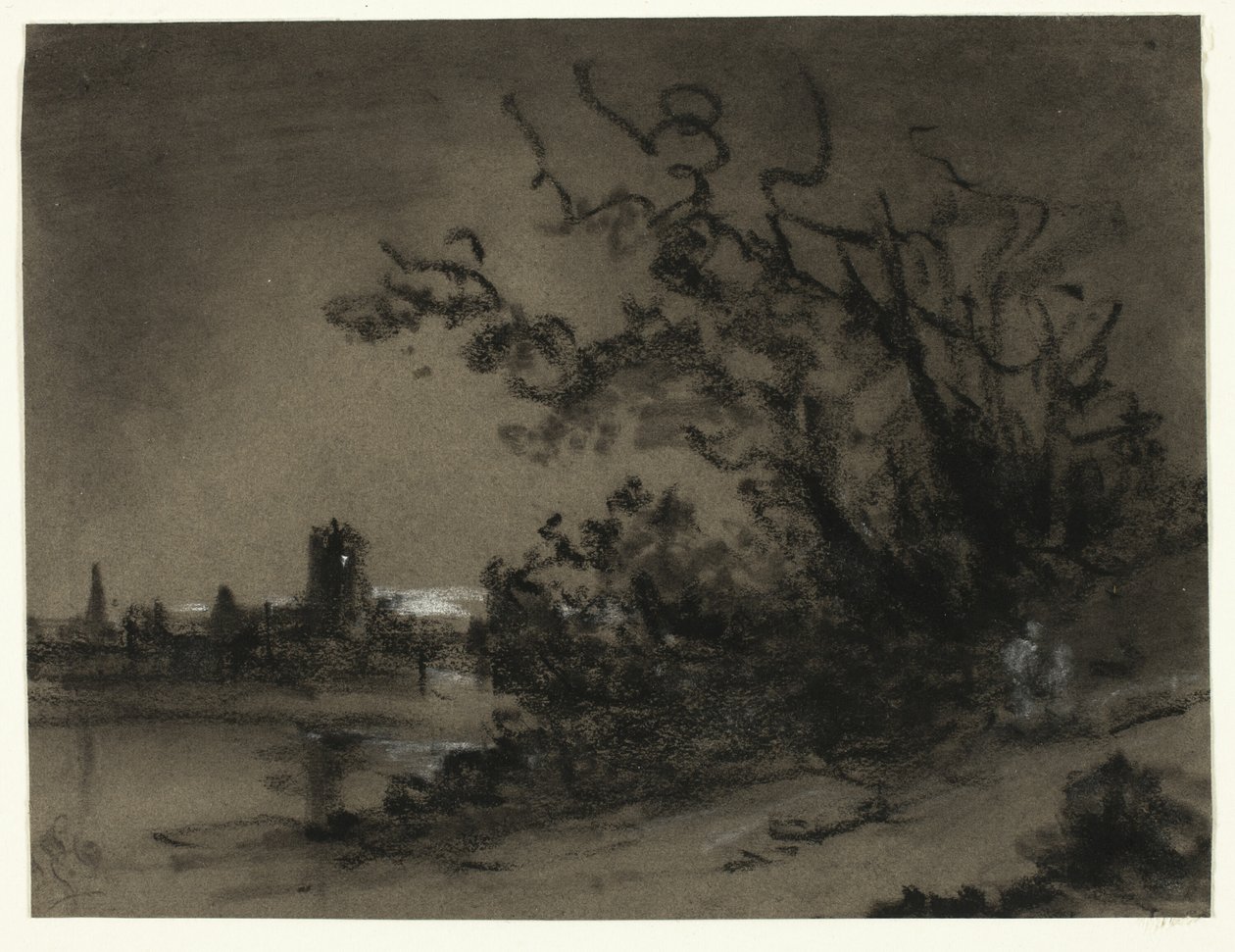 Moonlight Scene af Unknown artist