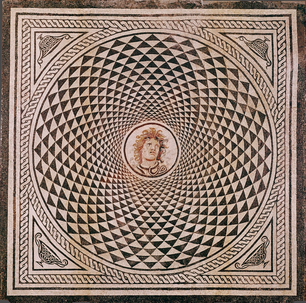Mosaikgulv med Medusas hoved af Unknown artist