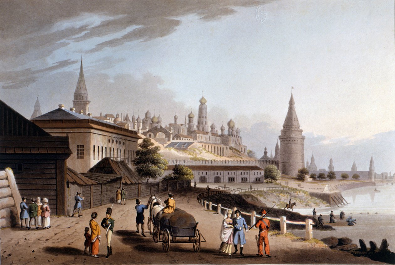 Moskva, Kreml. 1800-tals illustration. af Unknown artist
