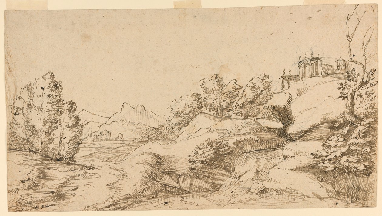 bjergrigt landskab af Unknown artist