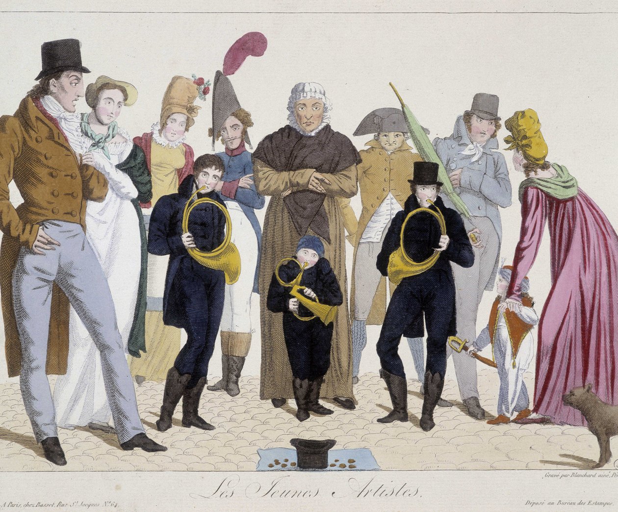 Musikere på gaden: unge kunstnere (horn) - Carnavalet af Unknown artist