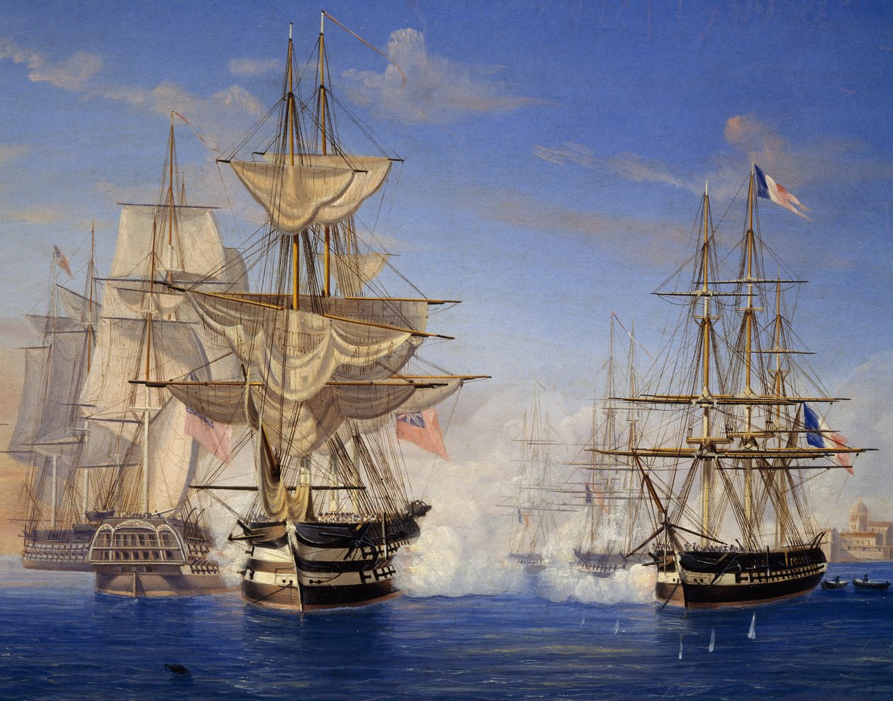 Søslag mellem franskmænd og briter af Unknown artist