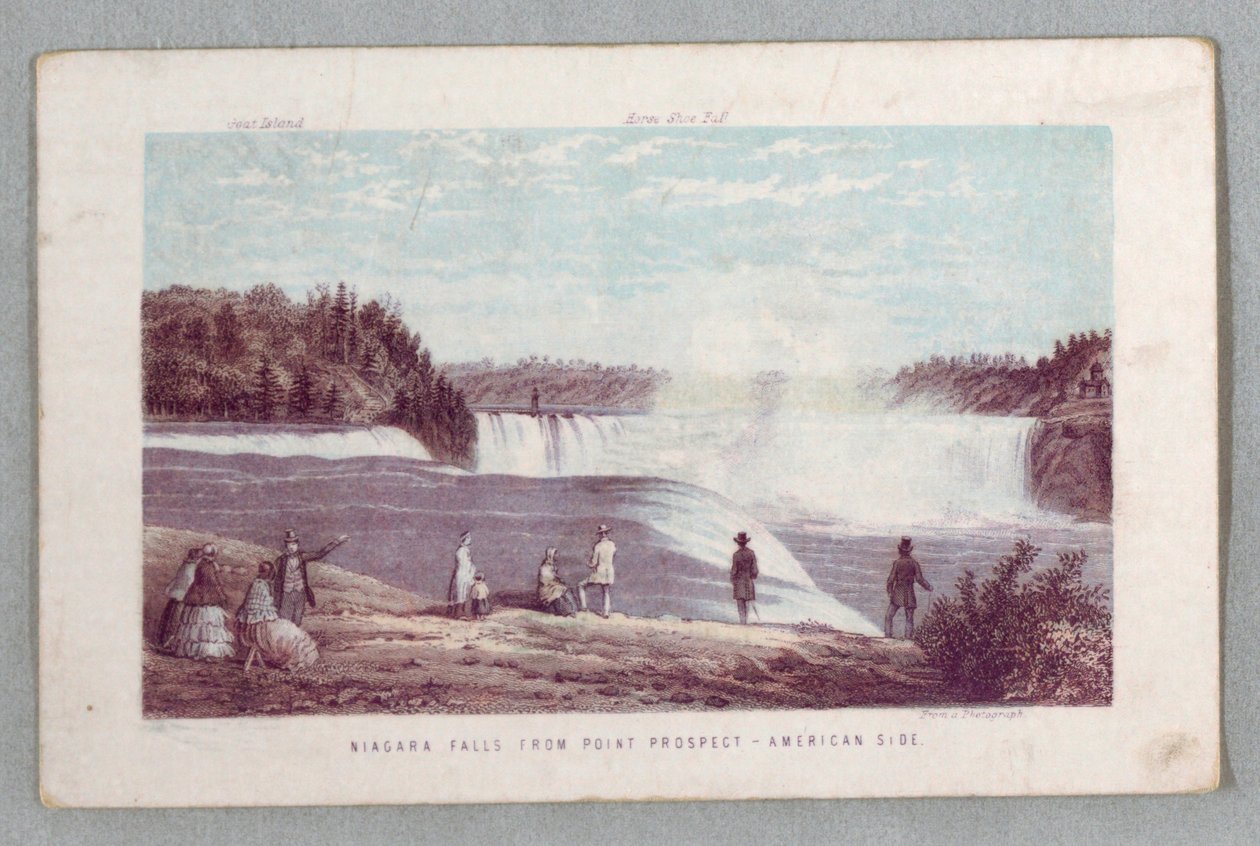 Niagara Falls From Point Prospect - American Side from The Falls of Niagara: At være en komplet guide af Unknown artist