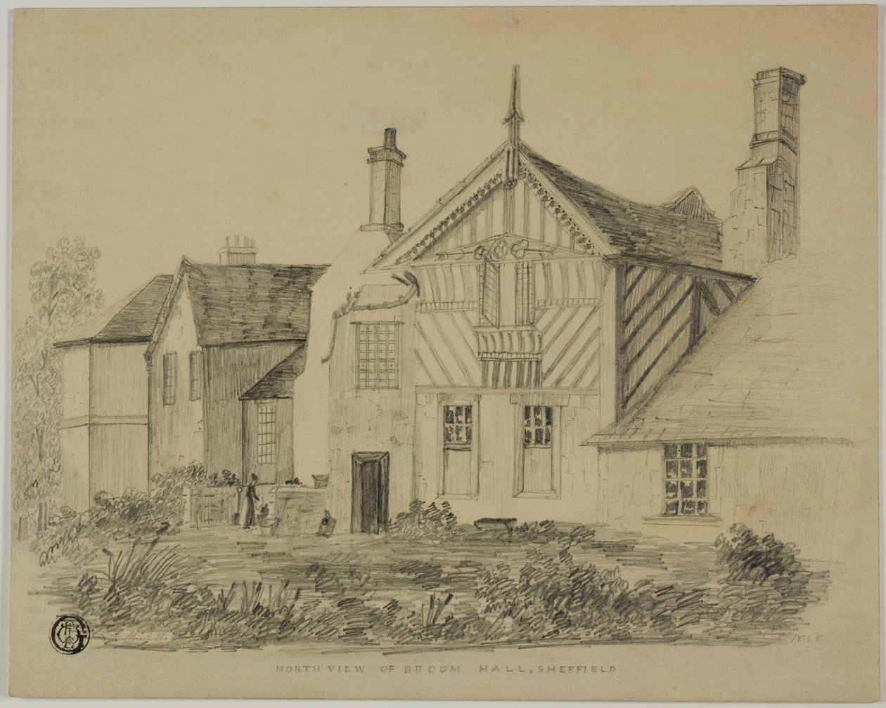 Nordudsigt over Broom Hall, Sheffield af Unknown artist