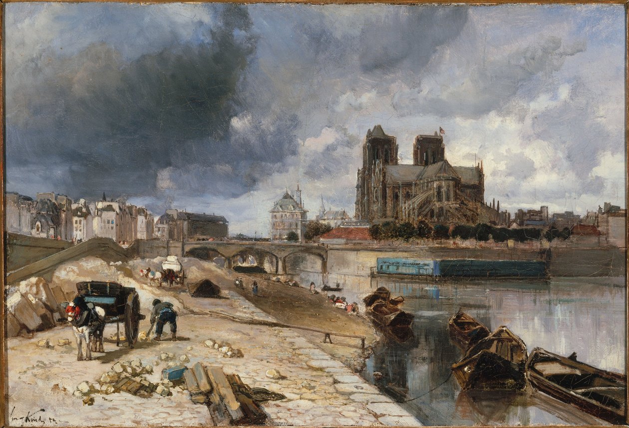Notre-Dame set fra Quai de la Tournelle af Unknown artist