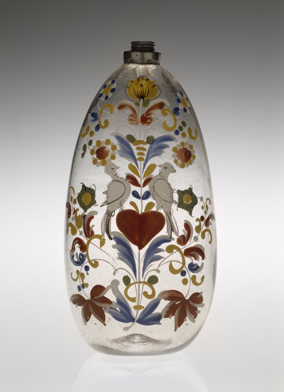 Sygepleje- eller medicinflaske, ca. 1750-1800 (glas) af Unknown artist
