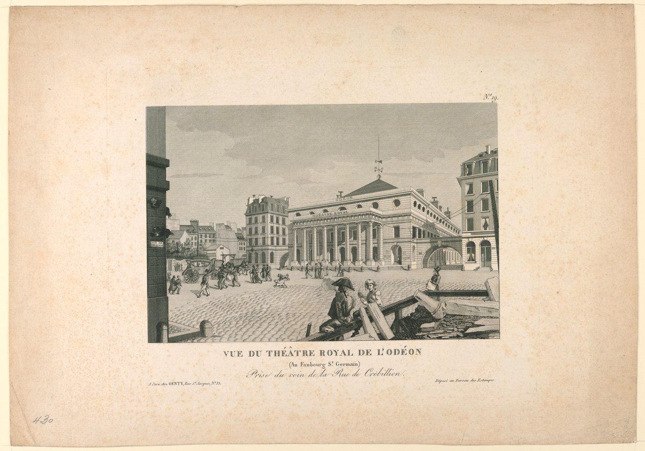 Odeon Theatre, Paris af Unknown artist