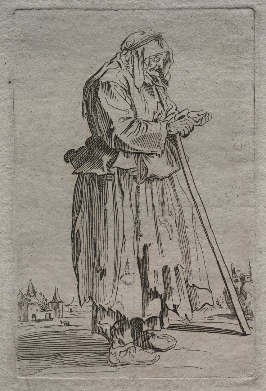 Gammel tiggerkvinde af Unknown artist