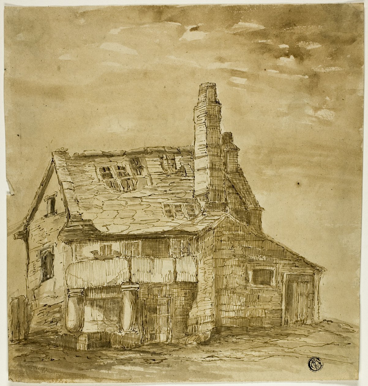 Gammel bondegård af Unknown artist