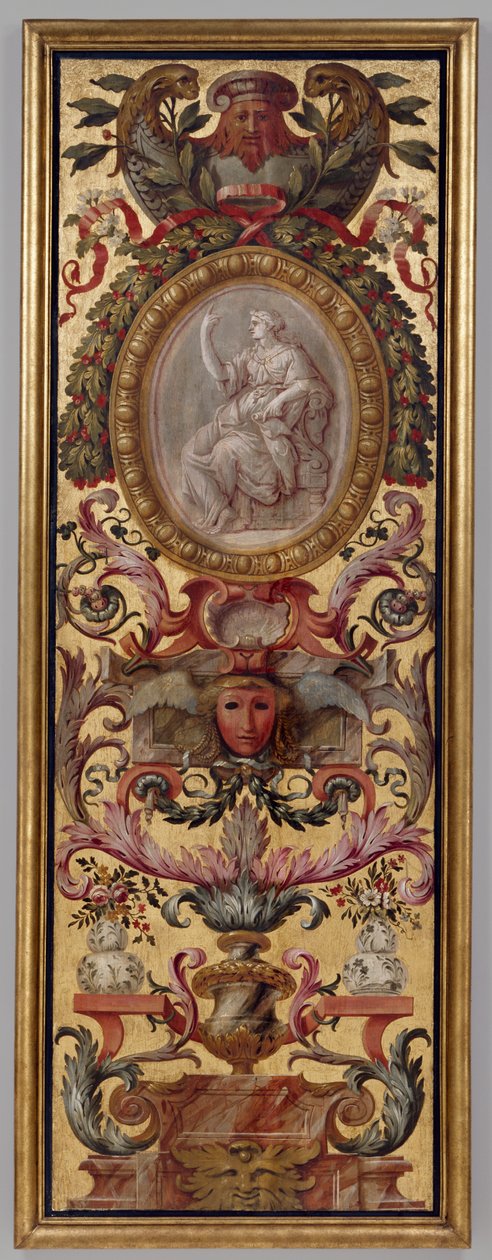 Et malet panel af Unknown artist