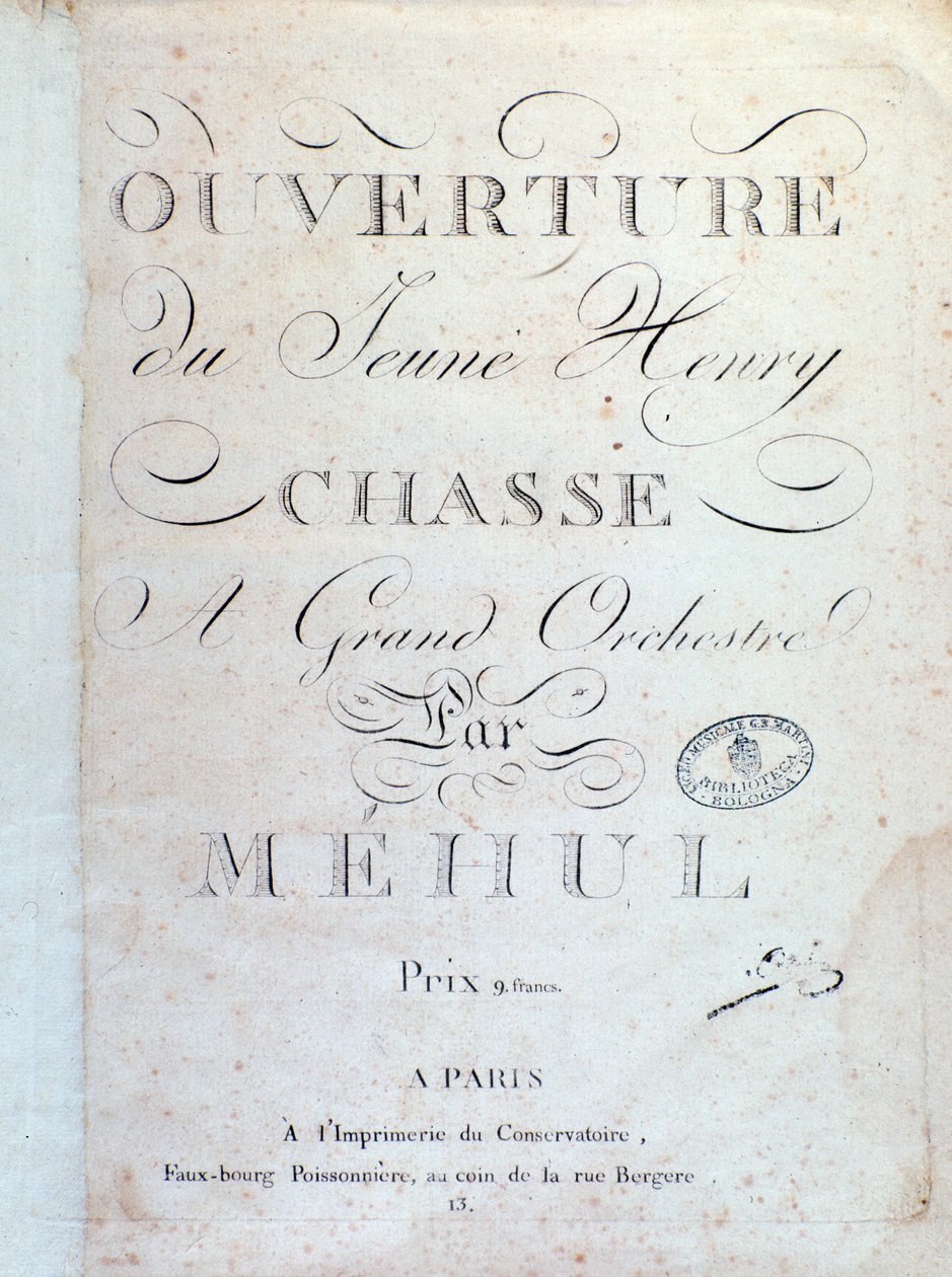 Åbningsside, Jagten på operaen Den unge Henri af Mehul (1797) af Unknown artist