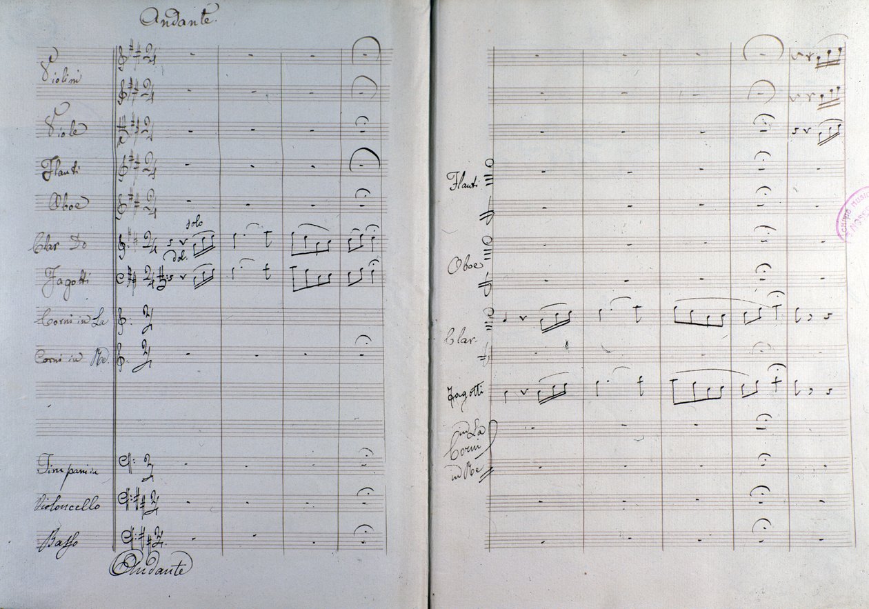 Åbningsside for operaen Le jeune Henri af Mehul (1797) af Unknown artist